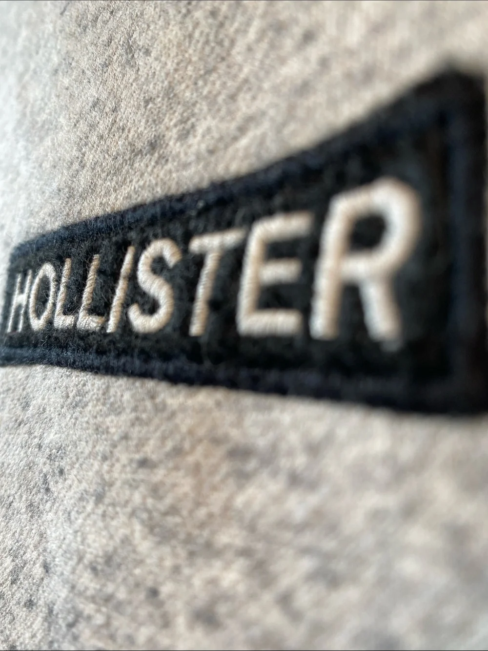 Hollister Gray Crewneck Sweatshirt with Black Logo & Stripe Detail. Small